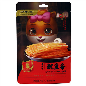 三只松鼠辣味鱿鱼条麻