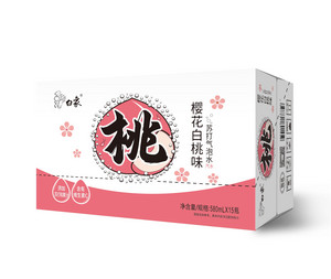 白象樱花白桃味苏打气泡水