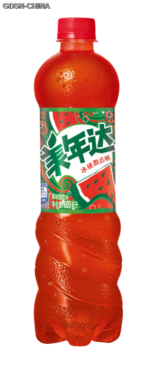 美年达冰镇西瓜味果味型汽水600毫升(550毫升+送50毫升)