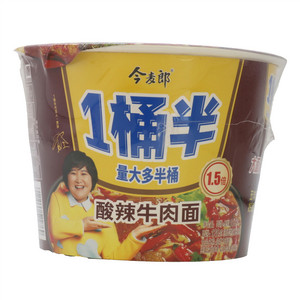 今麦郎一桶半酸辣牛肉面
