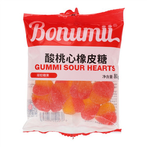 宝奴咪酸桃心橡皮糖80g