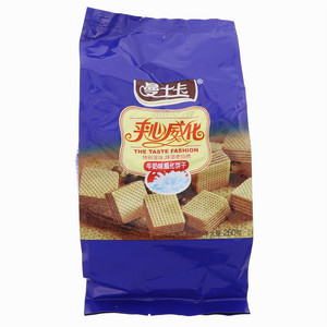 曼士卡牛奶味威化饼干夹心威化
