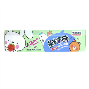 优之良食品鲜果萌3合1脆皮口香糖