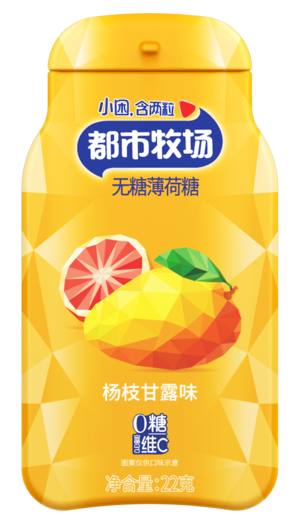 都市牧场杨枝甘露味无糖薄荷糖