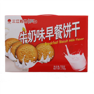 S三江购物牛奶味早餐饼干750克