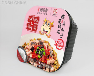 蒸一道酸菜蒸猪血丸子方便米饭