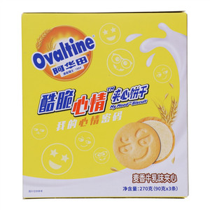 阿华田酷脆心情麦香牛乳味夹心饼干