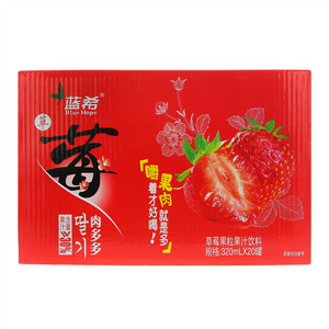 Blue Hope蓝希肉多多草莓果粒果汁饮料