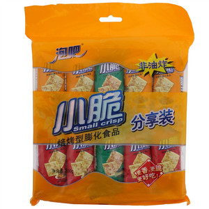 泡吧小脆分享装焙烤型膨化食品