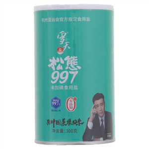 雪天300g松態997未加碘食用盐-罐