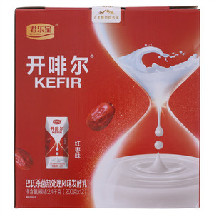 君乐宝开啡尔红枣味巴氏杀菌热处理风味发酵乳