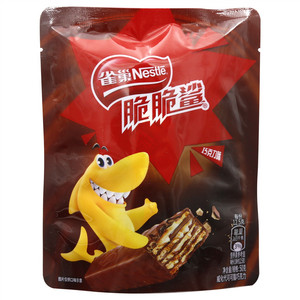 雀巢脆脆鲨巧克力口味涂层威化饼干4条装