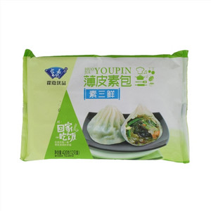霍嘉优品素三鲜薄皮素包