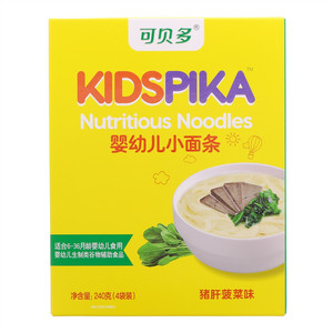 KIDSPIKA可贝多猪肝菠菜味婴幼儿小面条