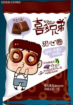 喜多兄弟巧克力味甜心圈膨化食品