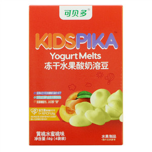 KIDSPIKA可贝多黄桃水蜜桃味冻干水果酸奶溶豆