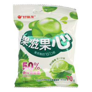 好丽友果滋果心青葡萄味混合胶型凝胶糖果