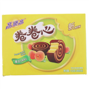 高乐高卷卷心桃子口味夹心巧克力味涂层蛋糕