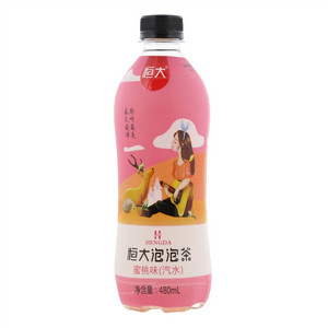 恒大泡泡茶蜜桃味汽水
