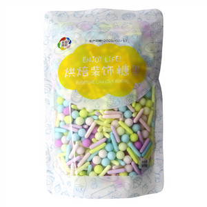 乐焙炫彩袋装五彩哑光珠棒糕点装饰用糖果