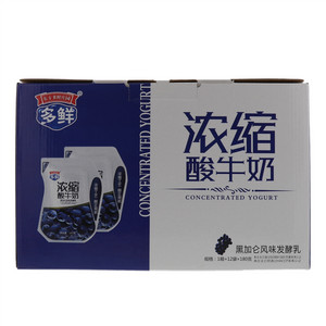 东方多鲜庄园多鲜浓缩酸牛奶CONCENTRATED YOGURT黑加仑风味发酵乳1箱×12袋×180克