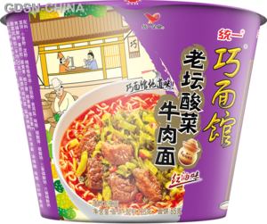 统一巧面馆红油味老坛酸菜牛肉面