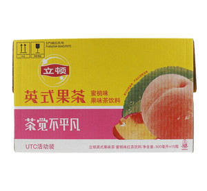 立顿Lipton英式果茶蜜桃味果味茶饮料500毫升x15瓶