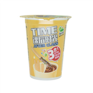 饼干棒+巧克力味酱+跳跳糖