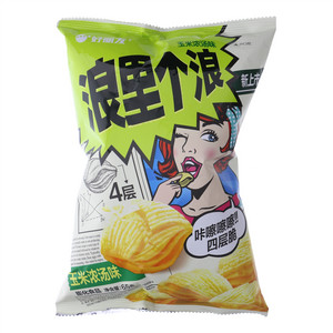 好丽友浪里个浪玉米浓汤味膨化食品