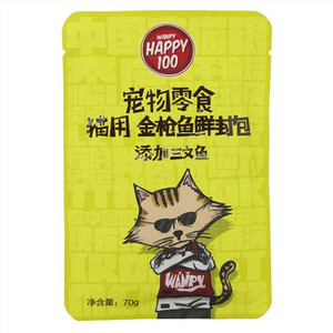 WANPY HAPPY100宠物零食 猫用金枪鱼鲜封包 添加三文鱼