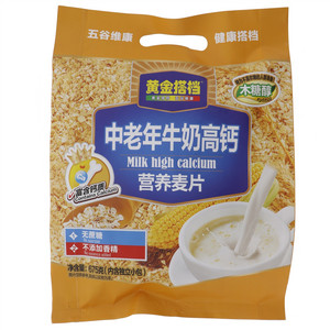 黄金搭档木糖醇中老年牛奶高钙营养麦片