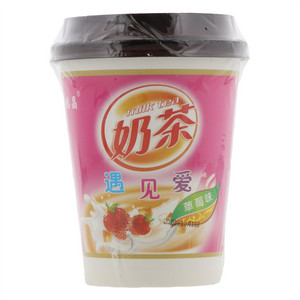 鹏晶草莓味奶茶