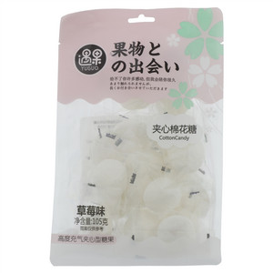 遇果 YUGUO草莓味夹心棉花糖（高度充气夹心型糖果）