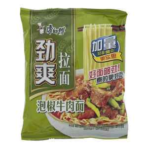 康师傅劲爽泡椒牛肉面袋面