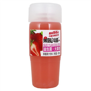 果园抖逗草莓果汁饮料