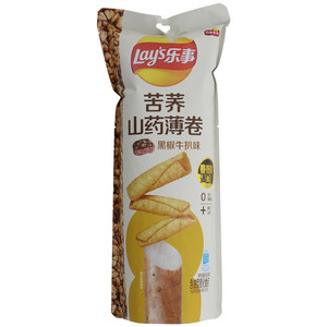 Lay's乐事黑椒牛扒味苦荞山药薄卷