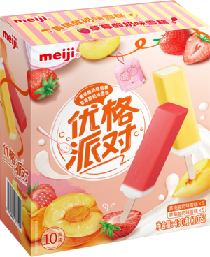 meiji明治优格派对黄桃酸奶味&草莓酸奶味雪糕