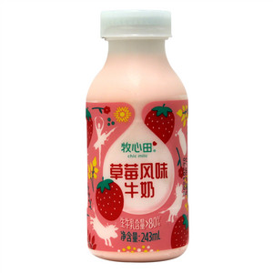 牧心田草莓风味牛奶