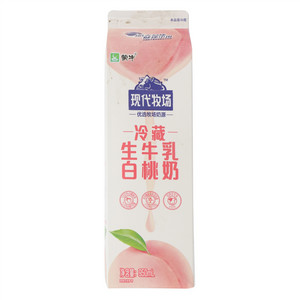 现代牧场冷藏生牛乳白桃奶