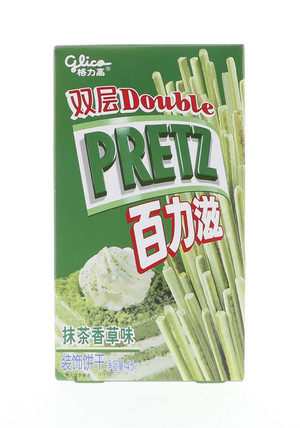 Glico格力高PRETZ百力滋抹茶香草味双层装饰饼干