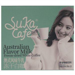 SUKACAFE苏卡咖啡澳式风味牛乳冻干白咖啡
