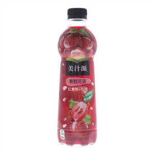 美汁源爽粒花语玫瑰风味葡萄汁饮料