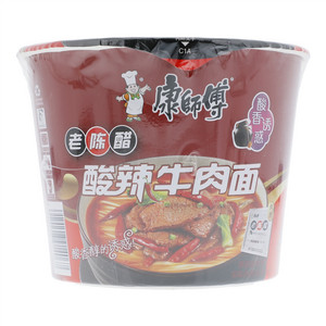 康师傅老陈醋酸辣牛肉面桶面