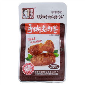 邬辣妈黑鸭味手撕素肉卷（大豆蛋白类制品）