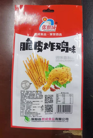 张想成牌脆皮炸鸡味调味面制品
