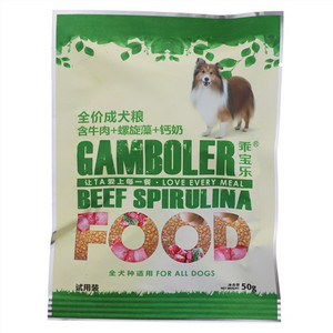 乖宝乐牛肉+螺旋藻+钙奶成犬粮试吃包