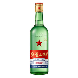 52度红星二锅头酒(纯粮清香-500mL)（精制）