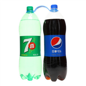七喜&百事可乐冰爽柠檬味汽水+可乐型汽水