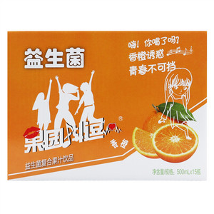 果园抖逗香橙味益生菌复合果汁饮品