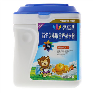 米素儿香橙胡萝卜益生菌水果营养蒸米粉